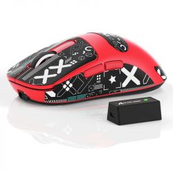   Attack Shark X3 Pro, Red (Tape), Bluetooth 5.2 / USB 2.4GHz / Type-C,  ( PixArt PAW3395),  26 000 dpi, 50G, 650IPS, 5 ,  Kailh GM 8.0, , 59 