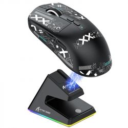   Attack Shark X6 + -, Black (Tape), Bluetooth 5.2 / USB 2.4GHz / Type-C,  ( PixArt PAW3395),  26 000 dpi, 50G, 650IPS, 5 ,  Kailh GM 8.0, , 49 