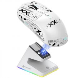   Attack Shark X6 + -, White (Tape), Bluetooth 5.2 / USB 2.4GHz / Type-C,  ( PixArt PAW3395),  26 000 dpi, 50G, 650IPS, 5 ,  Kailh GM 8.0, , 49 