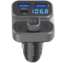 FM-��������� Proove Luxor SE, Grey, �� �����������, Bluetooth 5.3, 1xType-C (30 ��, PD3.0), 2xUSB (18 ��, QC3.0), FM (87.5-108 MHz), �������� LED ������� (FMLX20120003) - �������� 2