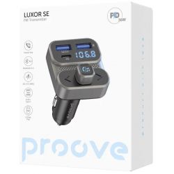 FM-��������� Proove Luxor SE, Grey, �� �����������, Bluetooth 5.3, 1xType-C (30 ��, PD3.0), 2xUSB (18 ��, QC3.0), FM (87.5-108 MHz), �������� LED ������� (FMLX20120003) - �������� 4