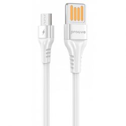  USB 2.0 AM - microUSB (5P), 1 , White, Proove "Double Way", 2.4A