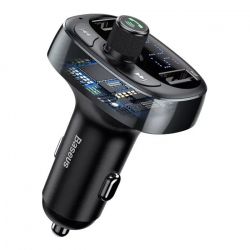 FM-��������� Baseus FM Launcher S-09, 2xUSB, Bluetooth, Black - �������� 4