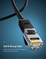 ����-���� 15 �, U/UTP, Black, Ugreen NW102, �����, RJ45, Cat.6, 1000 Mbps, 250 MHz (50180) - �������� 5
