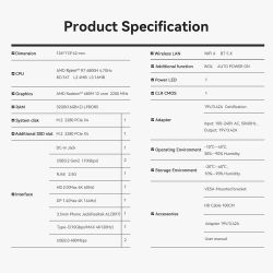 Неттоп Beelink SER5 MAX, Black, Ryzen 7 6800H (8x3.2-4.7 GHz), 32Gb LPDDR5, 500Gb SSD NVMe, Radeon 680M, WiFi 6, Bluetooth 5.2, 2.5GLan, 3xUSB 3.2, Type-C, HDMI/DP, Windows 11 Pro, кріплення VESA у комплекті (BLSER5M6800H32500BK) - Картинка 5