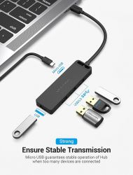 ��� USB Vention 5-in-1, Black, Type-C 3.0 - 4xUSB 3.0, ������ 50 �� (TGKBD) - �������� 2