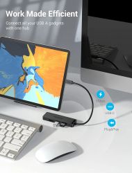 ��� USB Vention 5-in-1, Black, Type-C 3.0 - 4xUSB 3.0, ������ 50 �� (TGKBD) - �������� 3