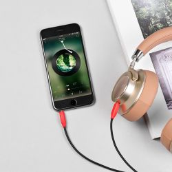 Кабель AUX звуковий, 3.5 мм (M) - 3.5 мм (M), 1 м, Black, Hoco UPA11 - Картинка 4