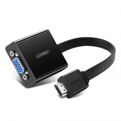 ���������� HDMI (M) - VGA (F), Ugreen MM103, Black, 25 ��, 3.5 �� ��� �������� �����, microUSB ��� ����������� �������� (40248)