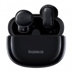 �������� ������������ Baseus Bowie E11, Black, Bluetooth 5.3, �������� (ENC), �������� 12 ��, ����, 2x40 mAh / 400 mAh, Type-C