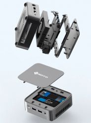 Неттоп Soyo M4 Plus 2, Black, N150 (4x0.1-3.6 GHz), 16Gb DDR4, 512Gb SSD NVMe, Graphics, WiFi 5, Bluetooth 5.2, GLan, 2xUSB 3.2 / 2xUSB 2.0, HDMI/DP, Windows 11 Pro - Картинка 3