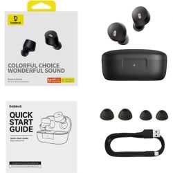 Наушники беспроводные Baseus Bowie E18, Black, Bluetooth 5.3, микрофон (ENC), динамики 10 мм, кейс, 2x40 mAh / 400 mAh, Type-C, IPX4 - Картинка 6