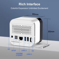 ТВ-приставка H96 Max H728, Black/White, Allwinner H728 (8 ядер), 4Gb, 32Gb, WiFi 6 / Bluetooth, RJ45, 1xUSB 3.0 / 1xUSB 2.0, SPDIF, Android 14, пульт ДК, LED годинник - Картинка 5