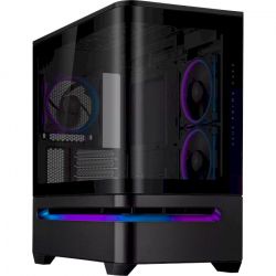 ������ Asus Prime AP202 ARGB Tempered Glass Black, ��� ��, Mini Tower, ��� Micro-ATX / Mini-ITX, 2xUSB 3.2 / 1xType-C, ����. ����� - 175 �� / ����. ��������� - 420 ��, 3x120 mm ARGB, ���� ������ �� ������������� ����