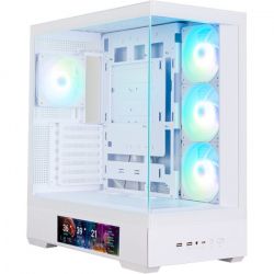 ������ Zalman P40 DS, White, Mid Tower, ��� ��, ��� ATX / Micro ATX / Mini ITX, 1xType-C / 2xUSB 3.0, ����. CPU - 165 �� / VGA - 420 ��, 4x120 �� ARGB, ���� �� ������� ����� �� ������������� ����, LCD ����� (CPU / GPU / Time)