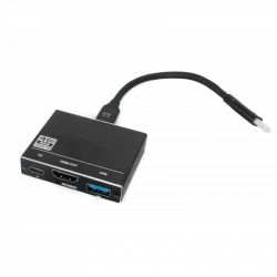  USB 3.1 Type-C (M) - HDMI (F) + Type C + USB 3.0, Extradigital, Black, 15  (KBH1802)