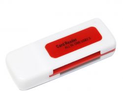 Card Reader внешний Merlion CRD-4BL, M2/microSD, Red