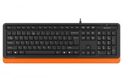  A4tech Fstyler FK10, Sleek MMedia Comfort, USB, Black+Orange, (US+Ukrainian+Russian) -  1