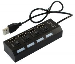 Концентратор USB 2.0 Siyoteam SY-H004 USB 2.0 4 USB ports с индивидуальными выключателями (H-004)