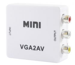  Mini, VGA to AV,  3RCA()   VGA(), 720P/1080P, White, BOX (YT-CM-VGA/AV) -  1