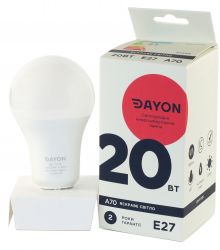 Лампа светодиодная E27, 20W, 3000K, A70, Dayon, 1800 lm, 220V (EMT-1736)