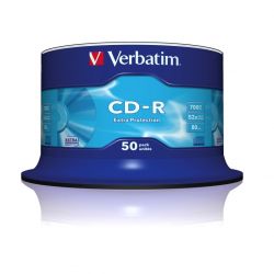  CD-R 50 Verbatim, 700Mb, 52x, Extra Protection, Cake Box (43351)