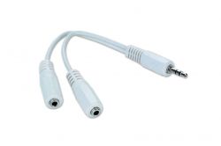   3.5  (M)  2x3.5  (F), Cablexpert, White, 10  (CCA-415W)