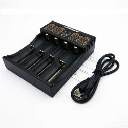   LiitoKala Lii-402, Black, 4xAA/AAA/C Ni-MH/Ni-Cd, 18650/26650 Li-Ion,  Power Bank,  500/700/1000/2000 mA,   USB -  1