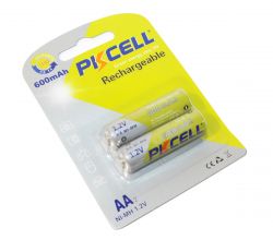 Аккумулятор AA, 600 mAh, PKCELL, 2 шт, 1.2V, Rechargeable, Blister