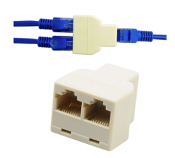 ������������ ����� RJ45, White, UTP, ATcom, 1xRJ45 (����) <-> 2xRJ45 (����) - �������� 2