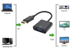  DisplayPort (M) - VGA (F), STLab, Black, 15  (U-997) -  5
