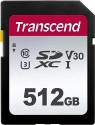   SDXC, 512Gb, lass10 UHS-I U3 V30, Transcend 300S (TS512GSDC300S) -  1