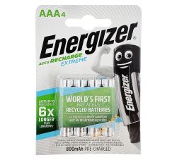  AAA, 800 mAh, Energizer Recharge Extreme, 4 , 1.2V, Blister (ENR EXTREME RECH 800) -  1