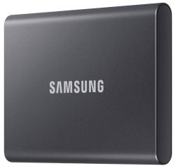   SSD, 500Gb, Samsung Portable SSD T7, Gray, USB 3.2, 3D TLC, 1050/1000 MB/s,  , 256-  AES, 85 x 57 x 8 , 58  (MU-PC500T/WW) -  2