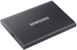   SSD, 500Gb, Samsung Portable SSD T7, Gray, USB 3.2, 3D TLC, 1050/1000 MB/s,  , 256-  AES, 85 x 57 x 8 , 58  (MU-PC500T/WW) -  4