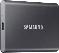   SSD, 500Gb, Samsung Portable SSD T7, Gray, USB 3.2, 3D TLC, 1050/1000 MB/s,  , 256-  AES, 85 x 57 x 8 , 58  (MU-PC500T/WW) -  3