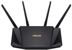 ������ Asus RT-AX58U, Wi-Fi 6 (802.11ax), �� 3000 Mb/s, 4x100/1000 Mb/s, USB3.0 x 1, IPTV/ Ai�loud, ��������� 3G � 4G / FTP server / Print server, 4 ������� ��������� ������� - �������� 3