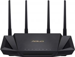  Asus RT-AX58U, Wi-Fi 6 (802.11ax),  3000 Mb/s, 4x100/1000 Mb/s, USB3.0 x 1, IPTV/ Ailoud,  3G  4G / FTP server / Print server, 4   