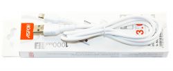  USB <-> Lightning, Aspor, White, 1, 2.1A (A101) -  1