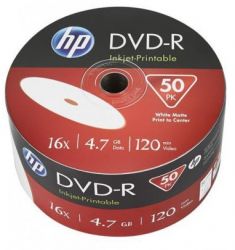  DVD-R 50 HP, 4.7Gb, 16x, Printable, Bulk Box (DME00070WIP-3) -  1