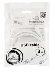Кабель USB - micro USB 3 м Cablexpert White, преміум (CCP-mUSB2-AMBM-W-10) - Картинка 2