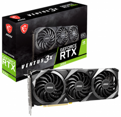  GeForce RTX 3060, MSI, VENTUS 3X OC, 12Gb GDDR6, 192-bit, HDMI/3xDP, 1807/15000 MHz, 8-pin (RTX 3060 VENTUS 3X 12G OC)