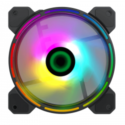  120 , GameMax Rainbow Dual Ring, 12012025 , RGB , 1100 /, 25 (), 3-pin/Molex / 3-pin RGB (FN-12Rainbow-D)