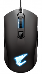  Gigabyte AORUS M4, Black, USB,  ( Pixart 3988), 800/1600/2400/3200/6400 dpi, RGB  Fusion 2.0,  Omron, 1.8  -  1