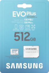   microSDXC, 512Gb, Samsung EVO Plus, Class10 UHS-I U3, SD  (MB-MC512KA/EU) -  4