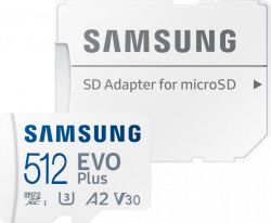   microSDXC, 512Gb, Samsung EVO Plus, Class10 UHS-I U3, SD  (MB-MC512KA/EU)