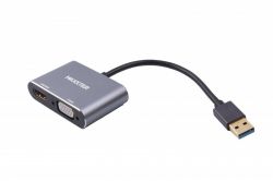  USB 3.0 (M) - HDMI/VGA, Maxxter, Black, 15  (V-AM-HDMI-VGA)