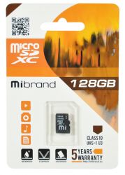   microSDXC, 128Gb, Class10 UHS-1 U3, Mibrand,   (MICDHU3/128GB) -  1