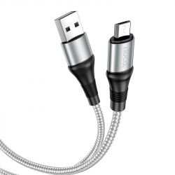 Кабель USB <-> microUSB, Hoco Excellent, Gray, 1 м (X50) - Картинка 2