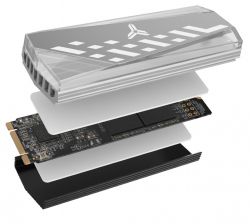 Радиатор для M.2 Qube M.2-4, Gray, для формата 2280, разъем M.2 (NGFF), RGB подсветка - Картинка 6